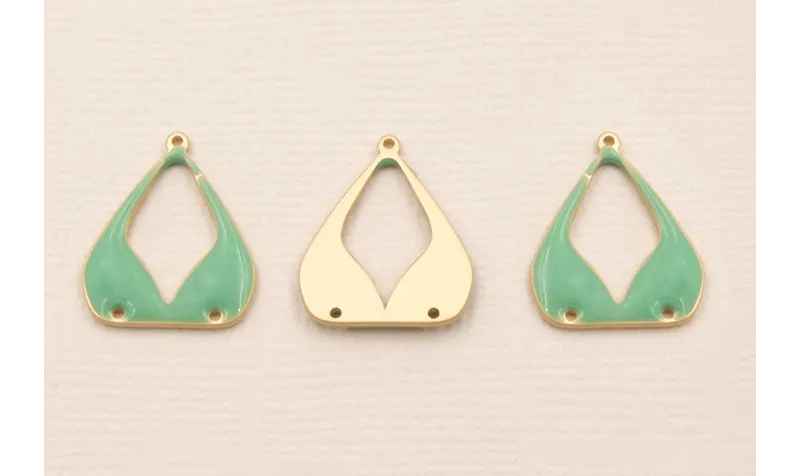 Pieza Sujetador Biquini O.Mate 15*18mm Turquesa / Cuentas Metálicas de Latón / Zamak