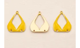 Pieza  Sujetador Biquini O.Mate 15*18mm Amarillo / Cuentas Metálicas de Latón / Zamak