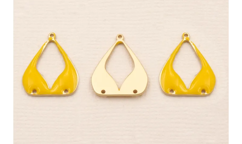 Pieza  Sujetador Biquini O.Mate 15*18mm Amarillo / Cuentas Metálicas de Latón / Zamak