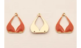 Pieza Sujetador Biquini O.Mate 15*18mm Coral / Cuentas Metálicas de Latón / Zamak