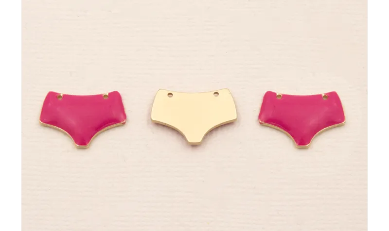 Pieza  Braga bañador O.Mate  16*11mm Rosa / Cuentas Metálicas de Latón / Zamak