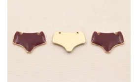 Pieza Braga bañador O.Mate  16*11mm Esmalte Morado / Cuentas Metálicas de Latón / Zamak