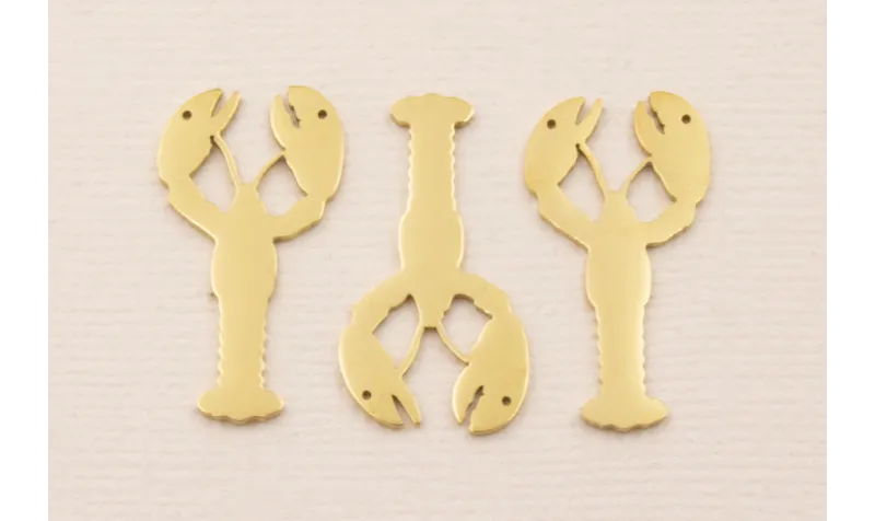 Cuenta Cangrejo Plano Acero Inoxidable 25*14mm Oro / Cuentas Metálicas de Acero Inoxidable