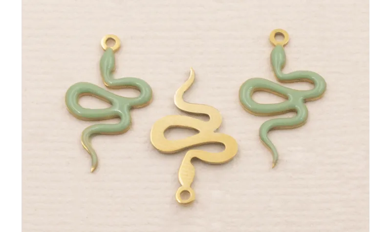 Colgante serpiente 18*10mm Esmalte Verde Turquesa