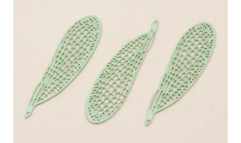 Cuenta Ala Libélula 55*12 esmalte turquesa / Cuentas Metálicas de Latón / Zamak