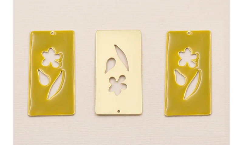 Cuenta Rectangulo 40*20 Pistacho y Flor Calada Cuenta Rectangulo 40*20 Pistacho y Flor Calada