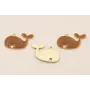 Colgante  Ballena 15*10mm Esmaltada Marrón Claro / Cuentas Metálicas de Latón / Zamak