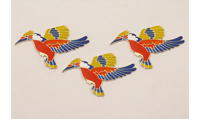 Pieza Aguila Plana 70*45mm Oro Mate y Esmalte / Cuentas Metálicas de Latón / Zamak