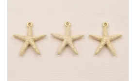 Colgante Estrella Mar 12mm diámetro Beige / Cuentas Metálicas de Latón / Zamak