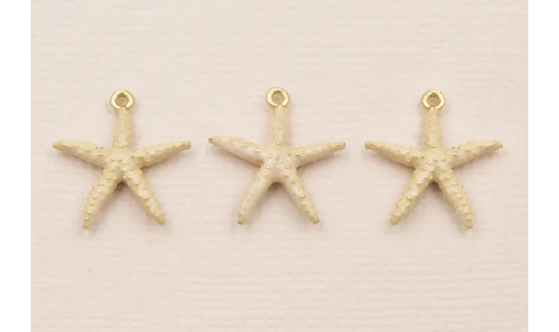 Colgante Estrella Mar 12mm diámetro Beige