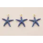 Colgante Estrella Mar 12mm diámetro Esmalte Azul / Cuentas Metálicas de Latón / Zamak