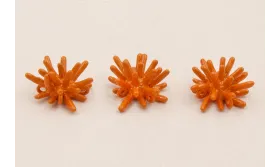 Colgante estrella coral 12*8mm esmalte Naranja / Cuentas Metálicas de Latón / Zamak