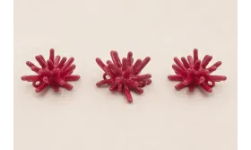 Colgante estrella coral 12*8mm esmalte Rojo / Cuentas Metálicas de Latón / Zamak