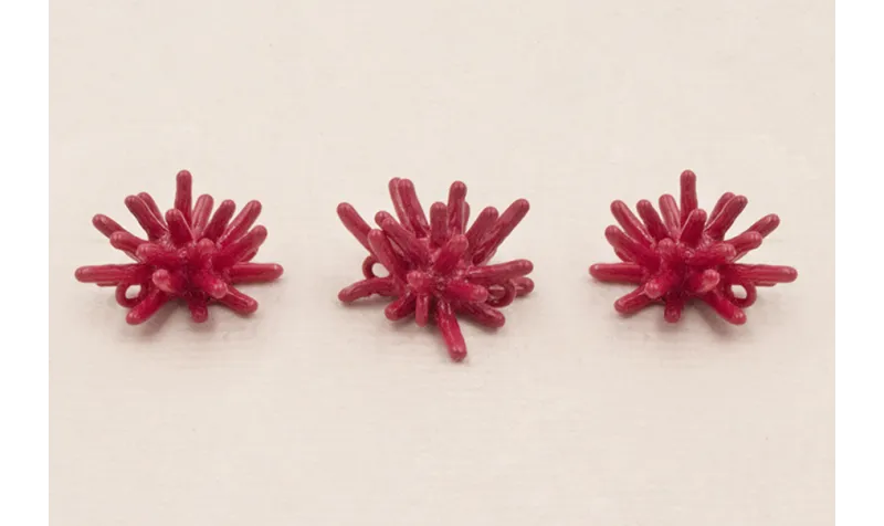 Colgante estrella coral 12*8mm esmalte Rojo / Cuentas Metálicas de Latón / Zamak