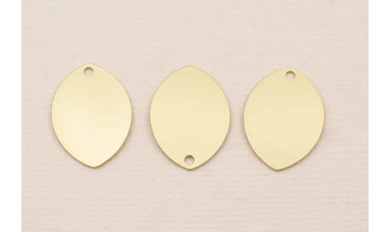 Cuenta Ovalo Curvado 20*14mm Dorado Mate / Cuentas Metálicas de Latón / Zamak