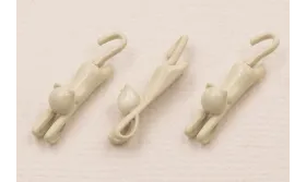 Coltante Gato 20*4mm Esmalte Beige / Cuentas Metálicas de Latón / Zamak