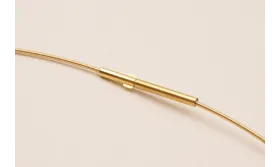 Collar acero espiral 1,4mm*42cms Or / Bases de Collares de Latón / Zamak