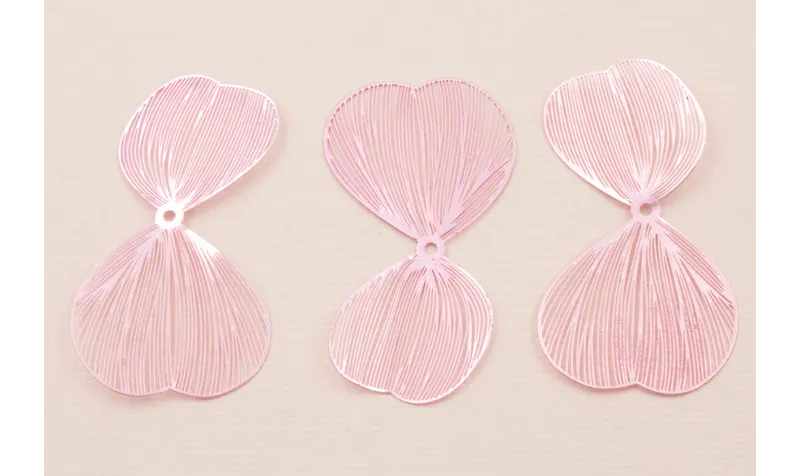 Cuenta Pareja de Pétalos 50*27mm Rosa Metálico / Cuentas Metálicas de Latón / Zamak