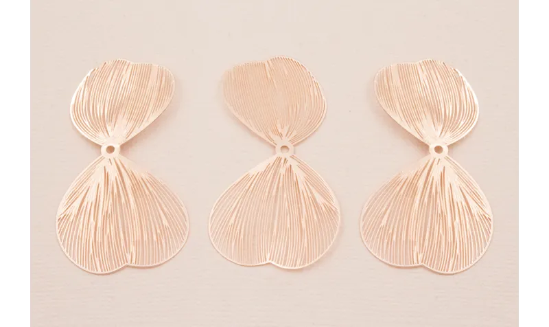 Cuenta Pareja de Pétalos 50*27mm moldeables Cobre / Cuentas Metálicas de Latón / Zamak