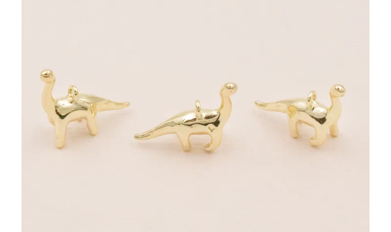 Cuenta Colgante Dinosaurio 13*13mm Oro