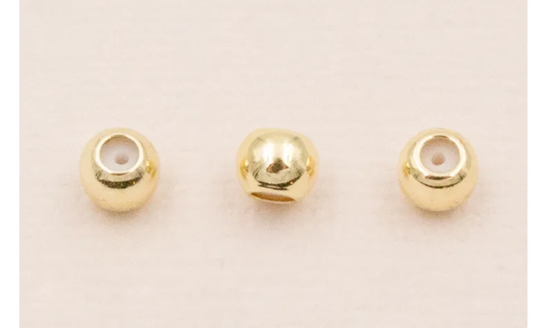 Bola de 5mm con freno se silicona Baño Oro / Cuentas Metálicas de Latón / Zamak