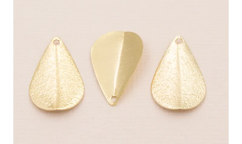 Péndulo doblado 20*12mm Oro y Oro satinado