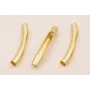 Tubo Arqueado abierto 30mm agujero de 3mm Oro Mate / Cuentas Metálicas de Latón / Zamak