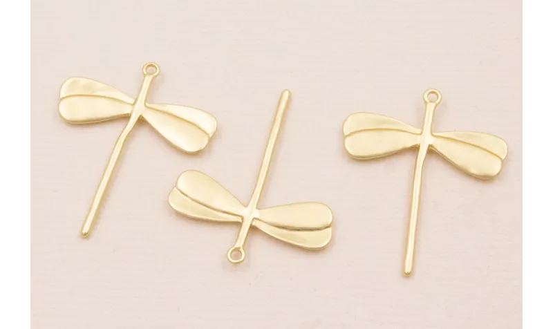 Colgante Libélula 30*23mm Dorado Mate