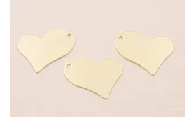 Cuenta Corazón Plano 25*16mm Oro / Cuentas Metálicas de Latón / Zamak