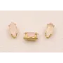 Cabujónn cristal  4*8mm color Rosa Opal / Cuentas Metálicas de Latón / Zamak