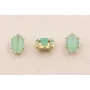 Cabujónn cristal  5*7mm color Verde Opal / Cuentas Metálicas de Latón / Zamak
