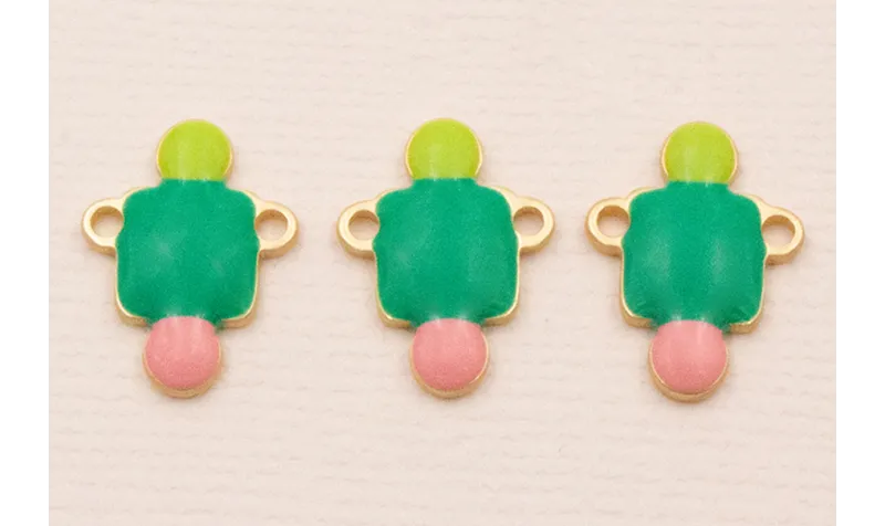 Colgante 15*10 verde, Rosa y Esmeralda Dorado Mate