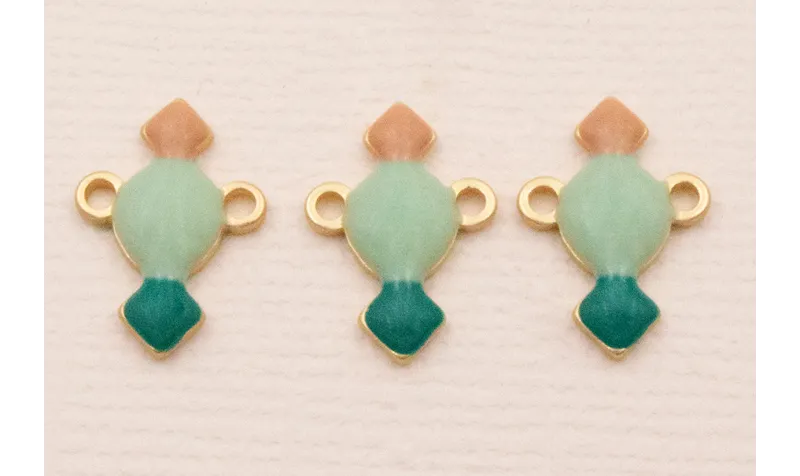 Colgante 15*10 Ocre, Esmeralda Caldera Dorado Mate