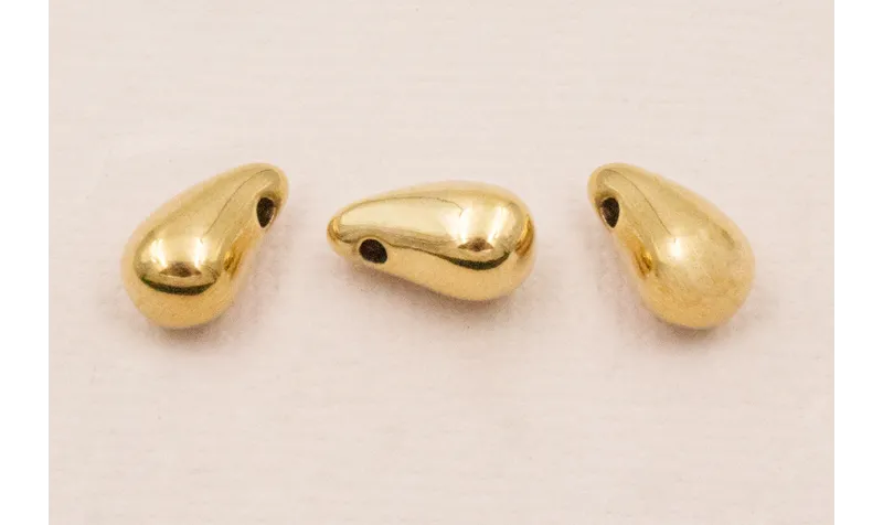 Colgante pepita Acero Inox. 316L. 12*5mm Baño Oro