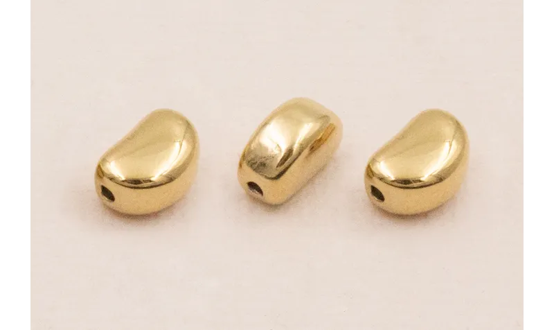 Pepita transversal Acero Inox. 316L 9*6mm Baño Oro