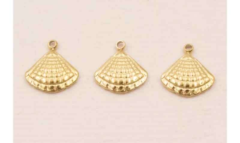 Cuenta Concha Acero Inox 316L. 10*10mm Baño Oro Cuenta Concha Acero Inox 316L. 10*10mm Baño Oro