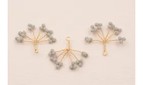 Cuenta Ramillete 6 pétalos 20*15mm Gris / Cuentas Metálicas de Latón / Zamak