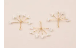 Cuenta Ramillete 6 pétalos 20*15mm Blanco / Cuentas Metálicas de Latón / Zamak