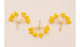 Cuenta Ramillete 6 pétalos 20*15mm Amarillo / Cuentas Metálicas de Latón / Zamak