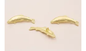 Colgante Pez 33*15mm dorado Mate / Cuentas Metálicas de Latón / Zamak