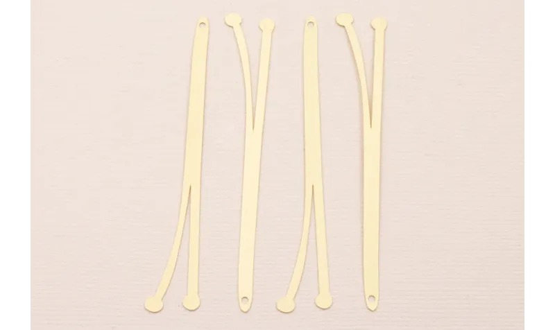 Colgante 2 pendulos 73*15mm Dorado Mate / Cuentas Metálicas de Latón / Zamak