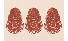 Colgante 3 discos labrados lámina 55*35mm  Teja / Cuentas Metálicas de Latón / Zamak