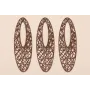 Golgante Ovalo grande labrado 70*20mm Color Marrón / Cuentas Metálicas de Latón / Zamak