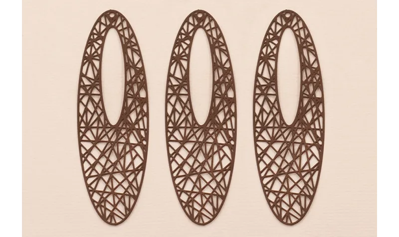 Golgante Ovalo grande labrado 70*20mm Color Marrón