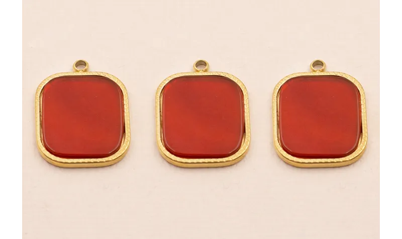 Colgante S.Steel 316L 16*13mm con Piedra Granate