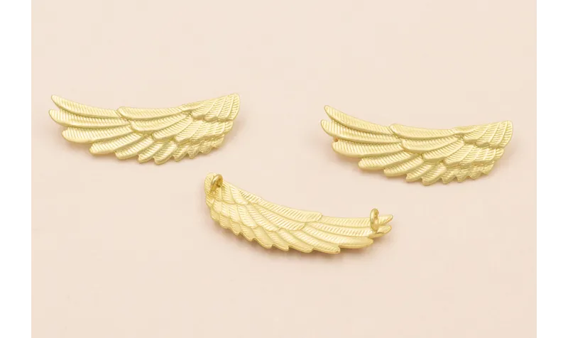 Ala Doble anilla 33*20mm Oro Mate / Cuentas Metálicas de Latón / Zamak