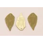 Hoja Plana 25*12 Oro Mate y Esmalte verde / Cuentas Metálicas de Latón / Zamak