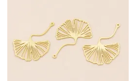 Colgante Cala plana 25*35mm Oro Mate / Cuentas Metálicas de Latón / Zamak