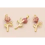 Colgante Flor 15*8 Esmalte Rosa / Cuentas Metálicas de Latón / Zamak