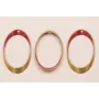 Ovalo Biselado 40*22 Esmalte Frambuesa / Cuentas Metálicas de Latón / Zamak